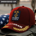 Premium US Navy Embroidered Hats, Gifts For Navy Veteran, Gifts On Father's Day, Armed Forces Day, Independence Day, Veterans Day.