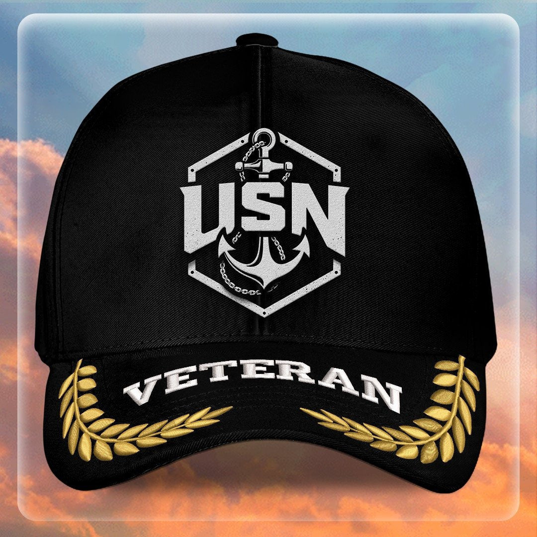 Premium US Navy Embroidered Hats, Gifts For Navy Veteran, Gifts On Father's Day, Armed Forces Day, Independence Day, Veterans Day.
