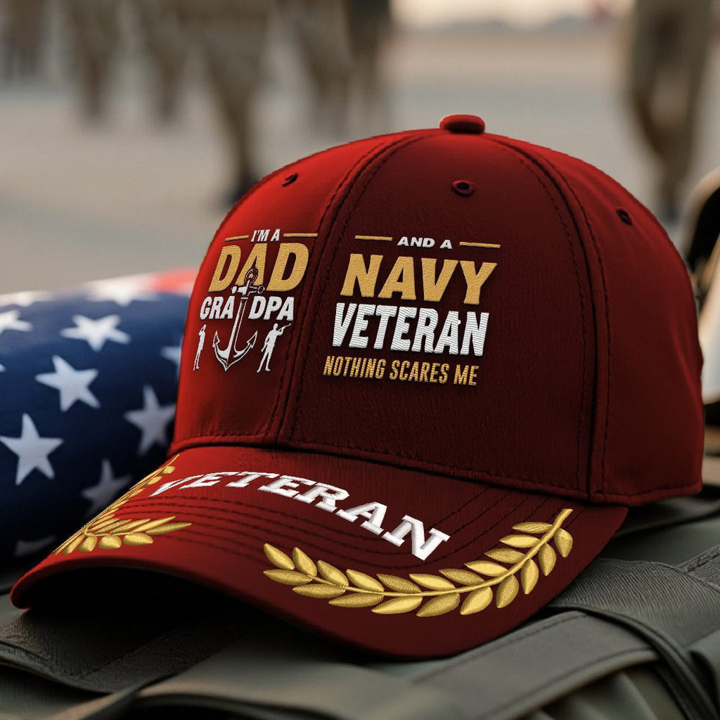 Premium US Navy Embroidered Hats, Gifts For Navy Veteran, Gifts On Father's Day, Armed Forces Day, Independence Day, Veterans Day.