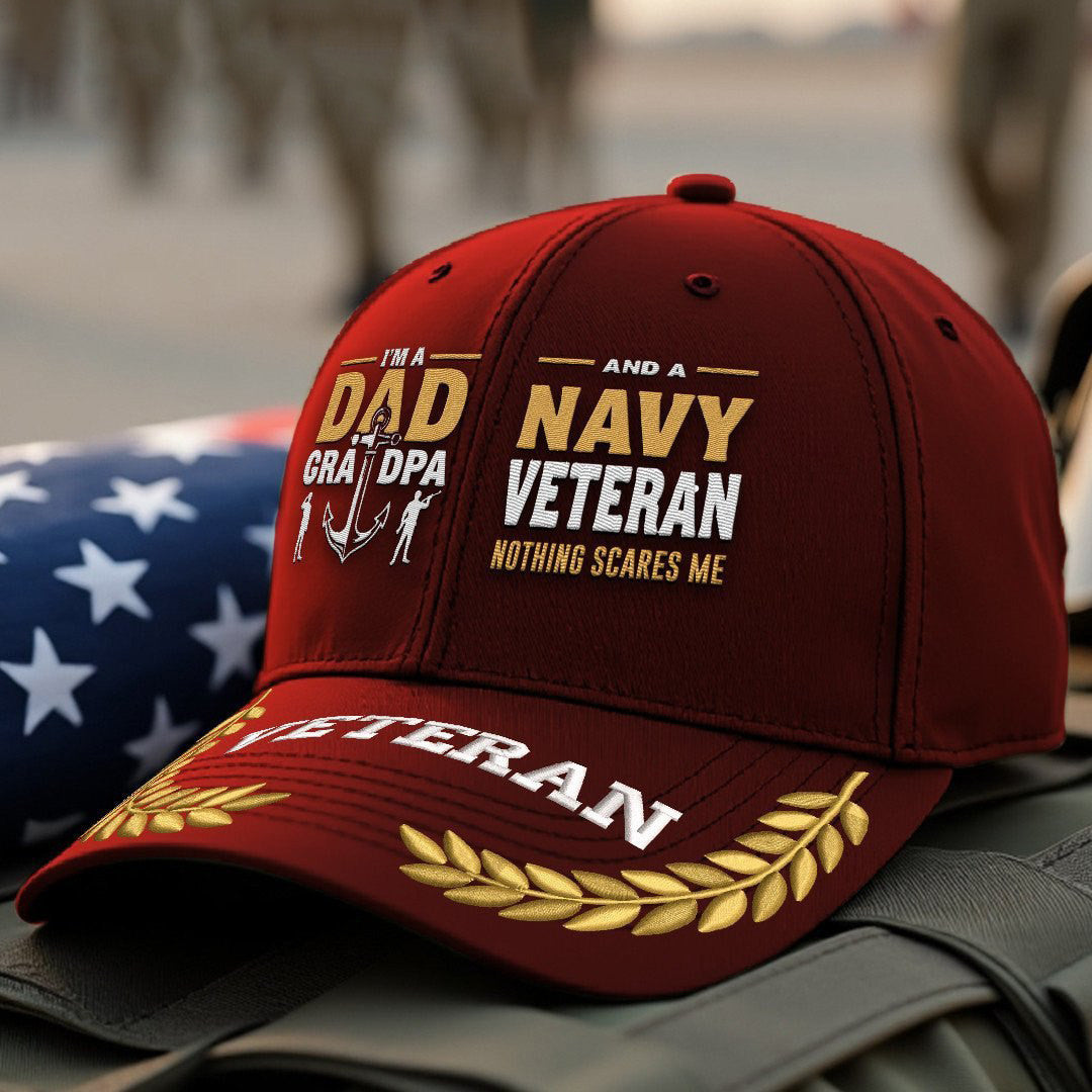 Premium US Navy Embroidered Hats, Gifts For Navy Veteran, Gifts On Father's Day, Armed Forces Day, Independence Day, Veterans Day.