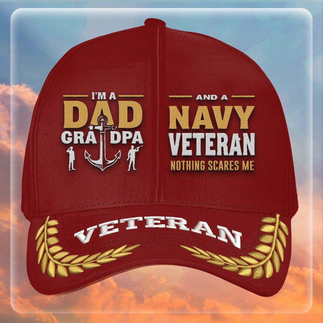 Premium US Navy Embroidered Hats, Gifts For Navy Veteran, Gifts On Father's Day, Armed Forces Day, Independence Day, Veterans Day.