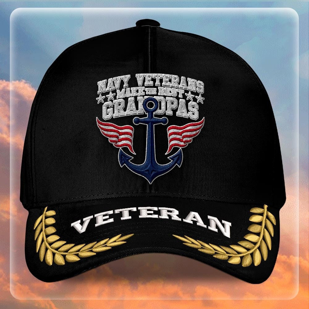 Premium US Navy Embroidered Hats, Gifts For Navy Veteran, Gifts On Father's Day, Armed Forces Day, Independence Day, Veterans Day.