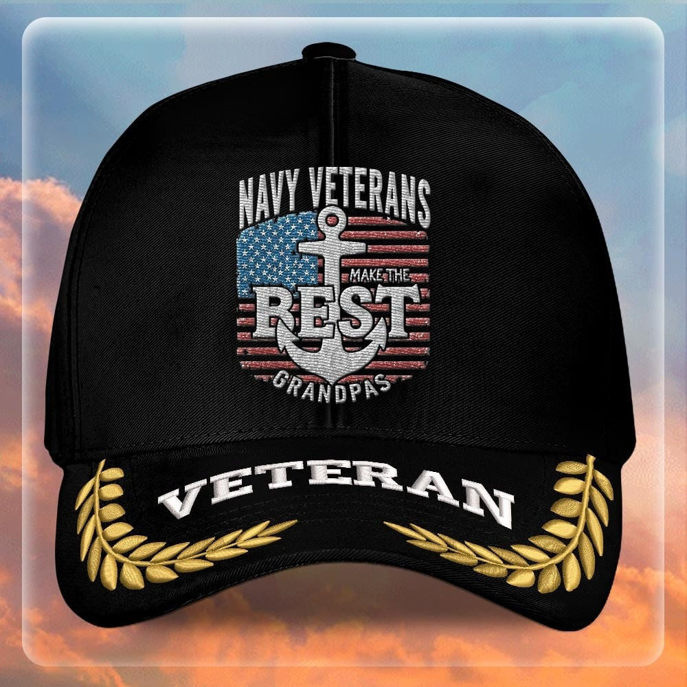 Premium US Navy Embroidered Hats, Gifts For Navy Veteran, Gifts On Father's Day, Armed Forces Day, Independence Day, Veterans Day.