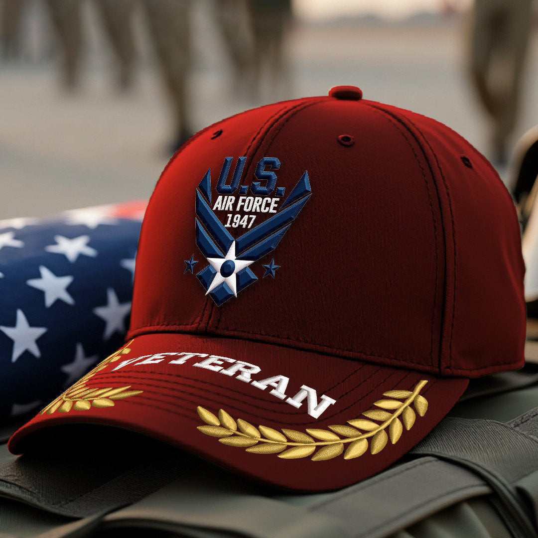 Premium USAF Embroidered Hats, Gifts For Air Force Veteran, Gifts On Father's Day, Armed Forces Day, Independence Day, Veterans Day.