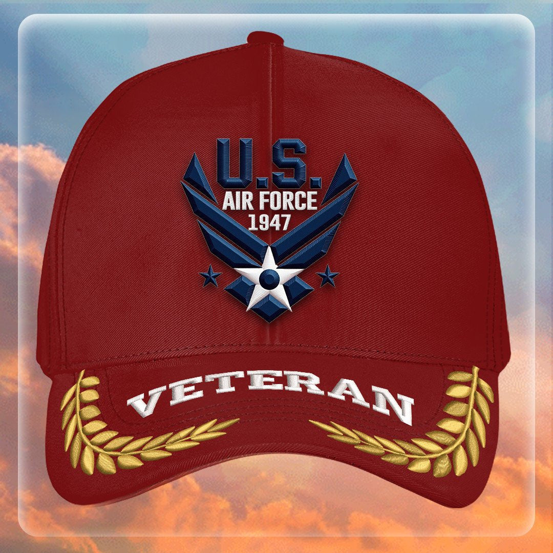 Premium USAF Embroidered Hats, Gifts For Air Force Veteran, Gifts On Father's Day, Armed Forces Day, Independence Day, Veterans Day.