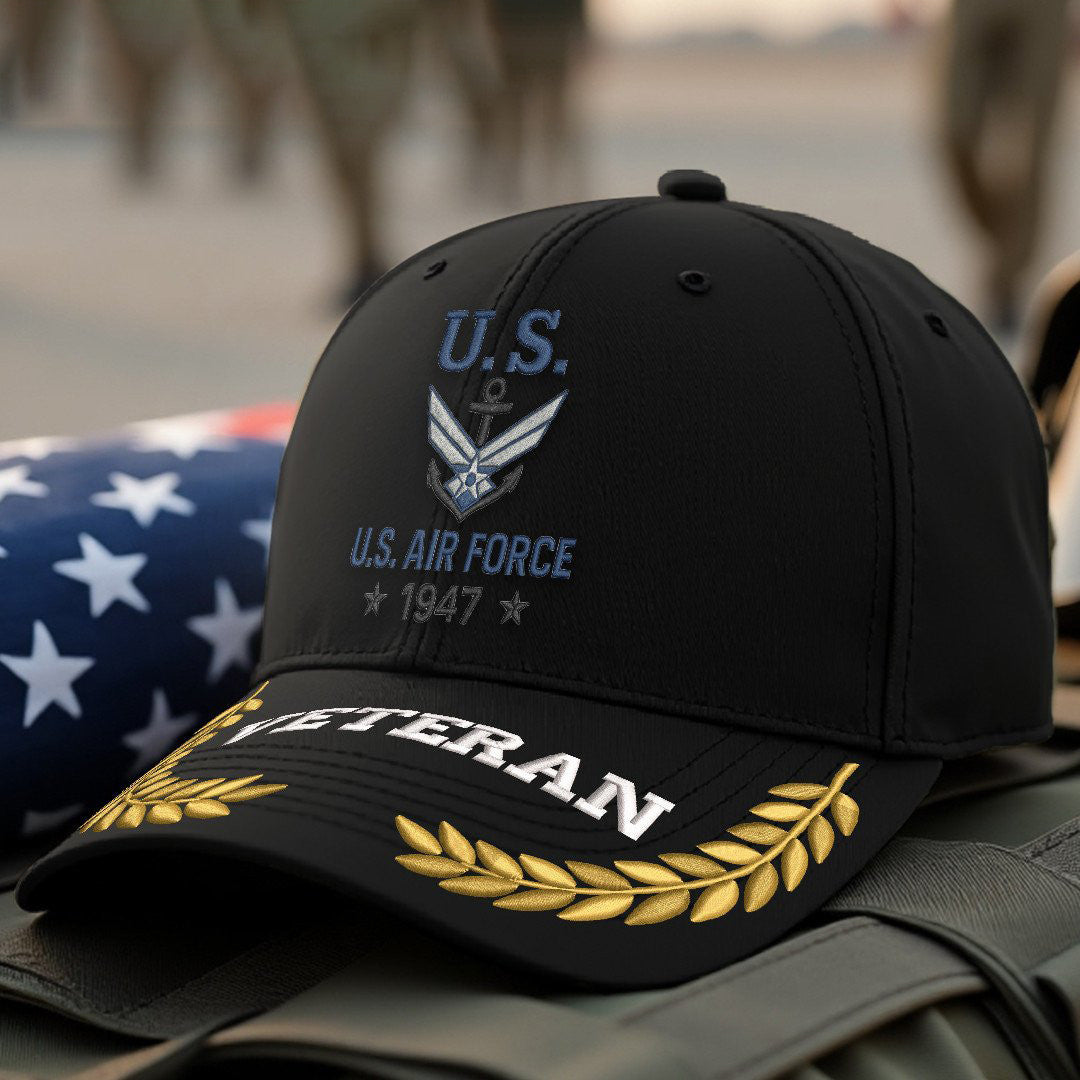 Premium USAF Embroidered Hats, Gifts For Air Force Veteran, Gifts On Father's Day, Armed Forces Day, Independence Day, Veterans Day.
