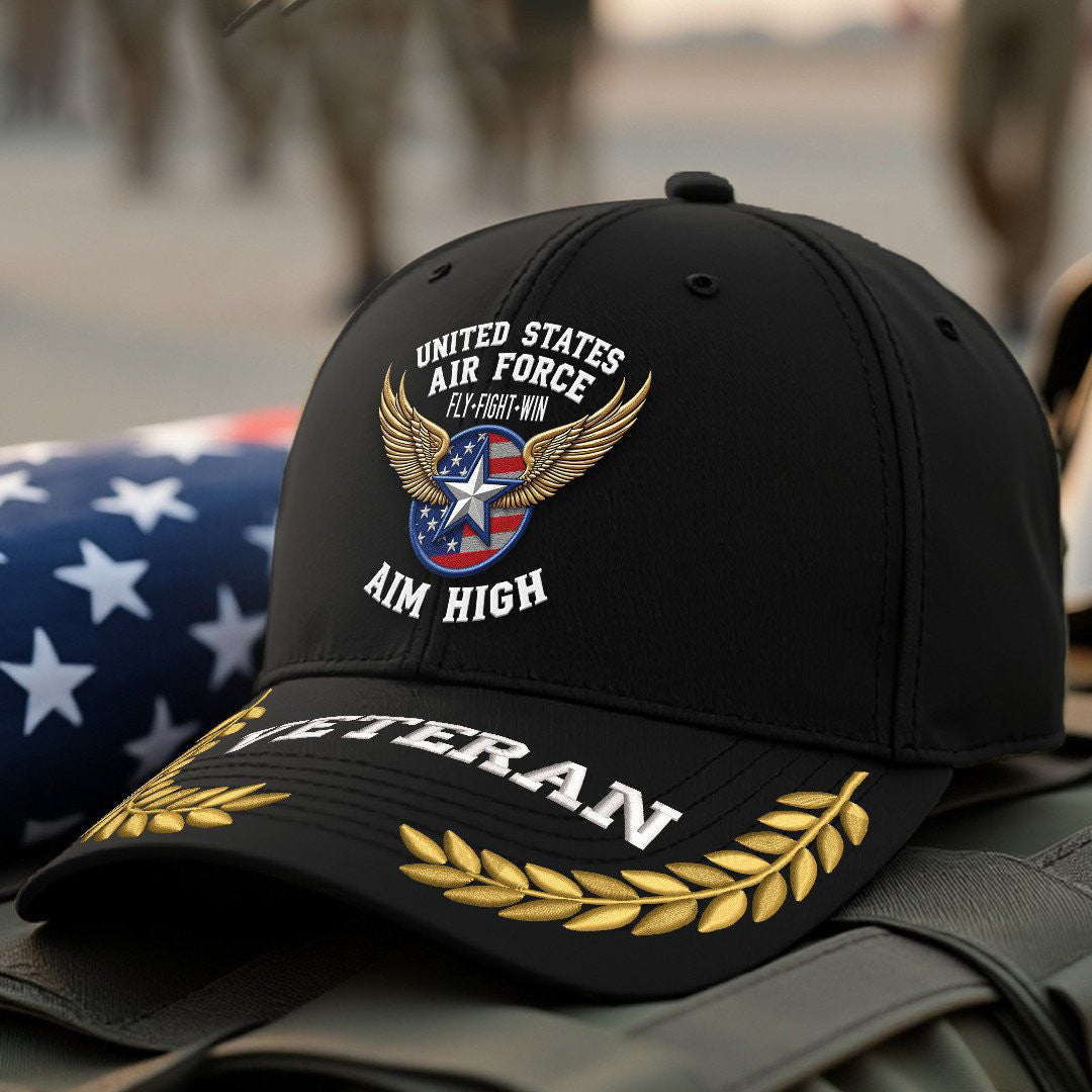 Premium USAF Embroidered Hats, Gifts For Air Force Veteran, Gifts On Father's Day, Armed Forces Day, Independence Day, Veterans Day.