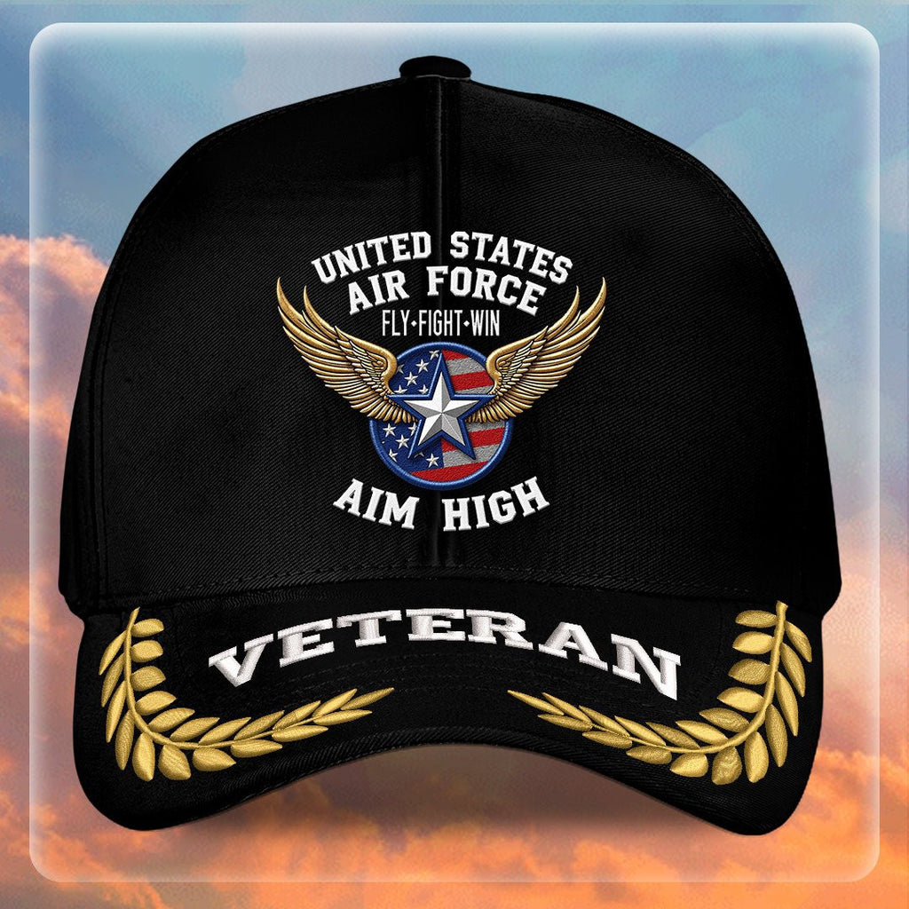Premium USAF Embroidered Hats, Gifts For Air Force Veteran, Gifts On Father's Day, Armed Forces Day, Independence Day, Veterans Day.