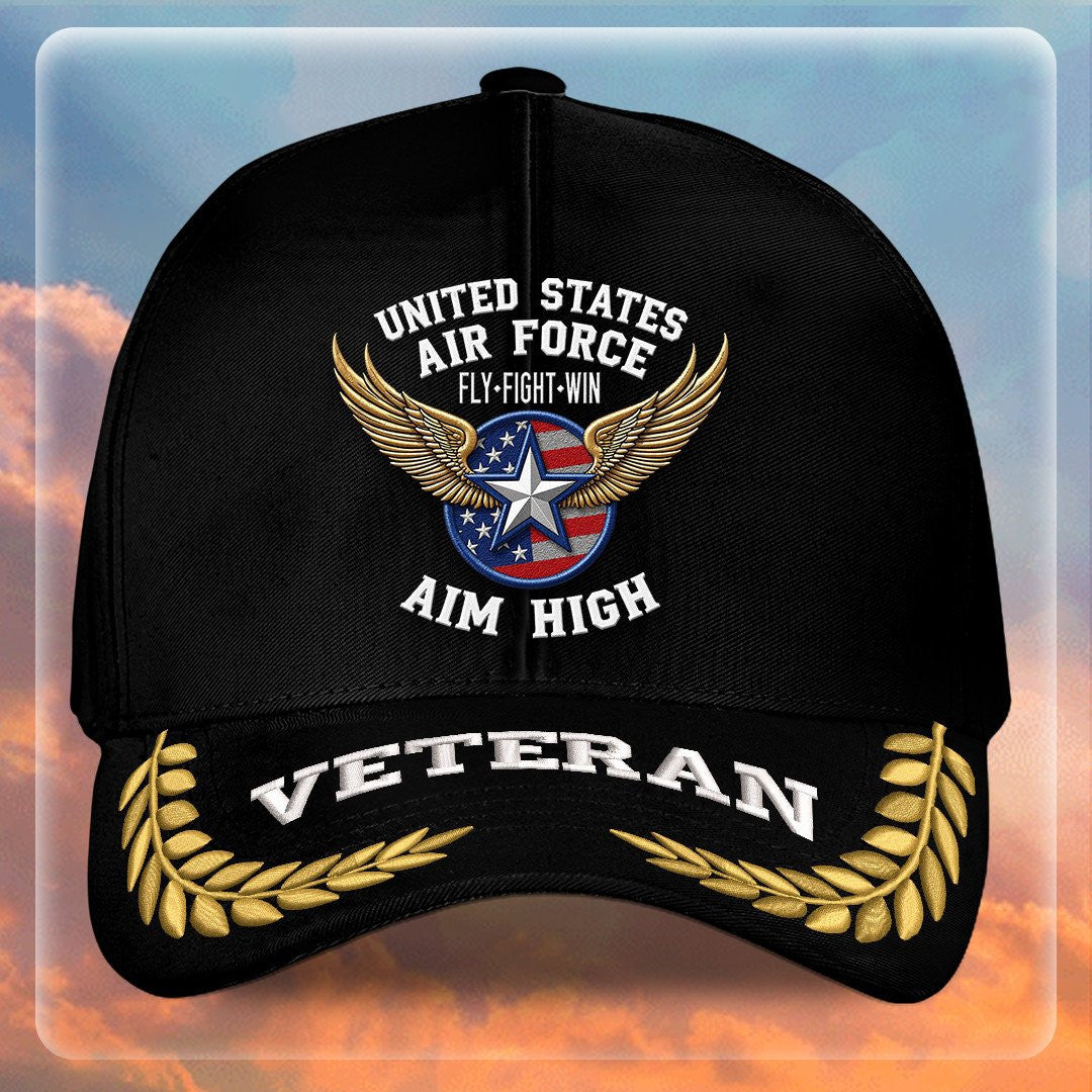 Premium USAF Embroidered Hats, Gifts For Air Force Veteran, Gifts On Father's Day, Armed Forces Day, Independence Day, Veterans Day.