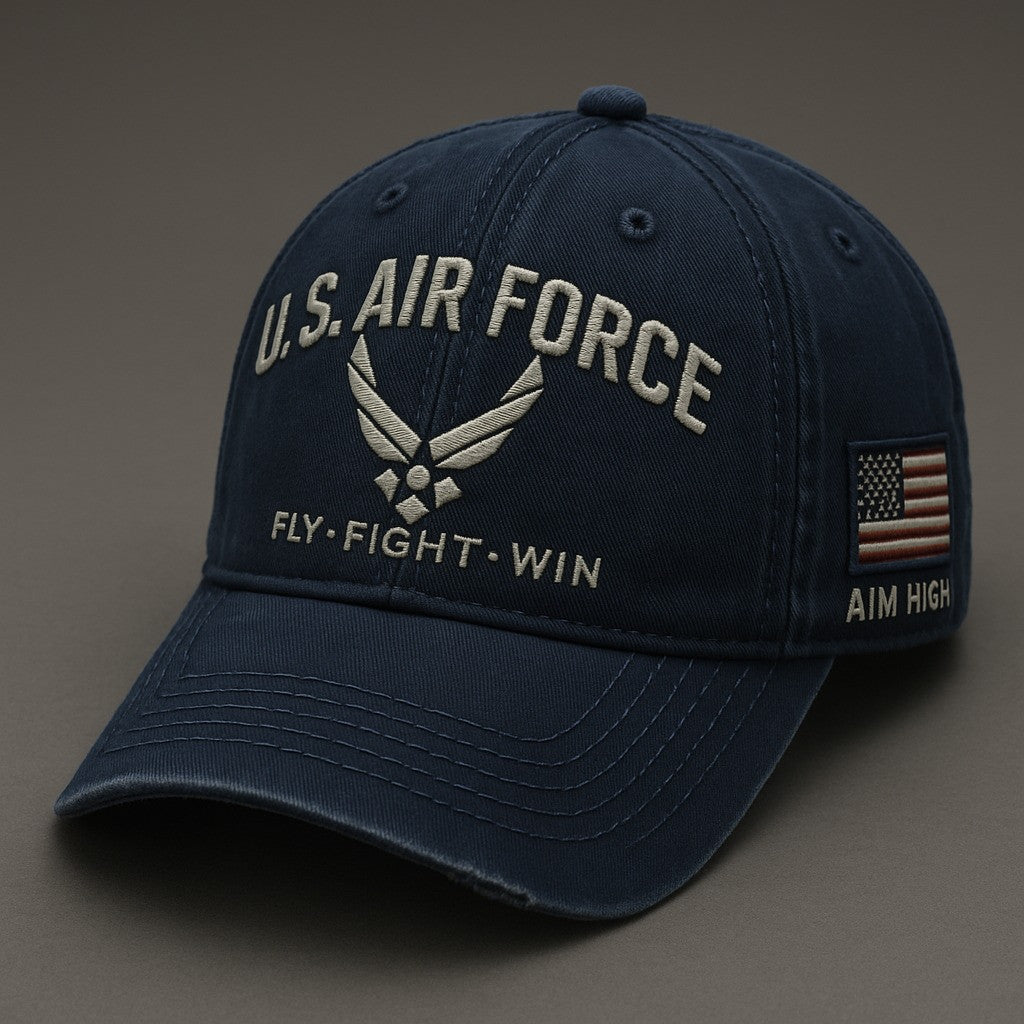 Premium USAF Embroidered Hats, Gifts For Air Force Veteran, Gifts On Father's Day, Armed Forces Day, Independence Day, Veterans Day.