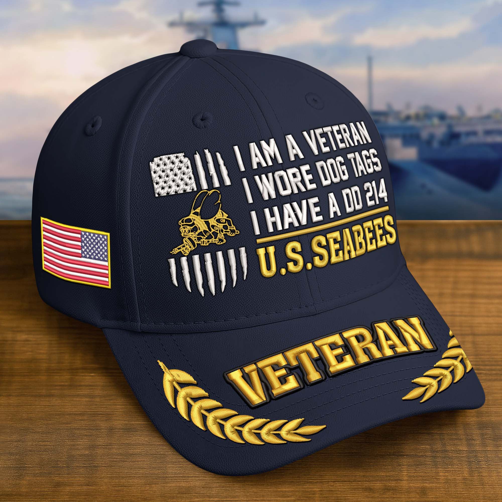 Premium Embroidered US Veterans Hats  Gifts for US Veterans, Gifts on Veterans Day