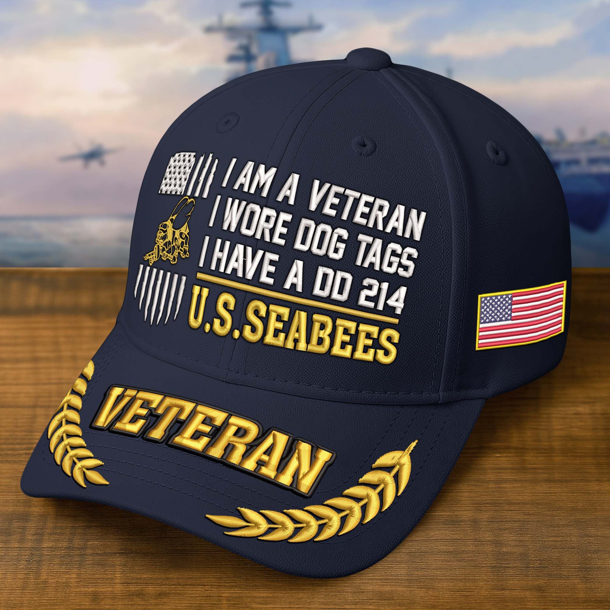 Premium Embroidered US Veterans Hats  Gifts for US Veterans, Gifts on Veterans Day