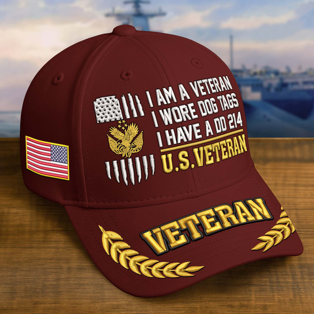 Premium Embroidered US Veterans Hats  Gifts for US Veterans, Gifts on Veterans Day