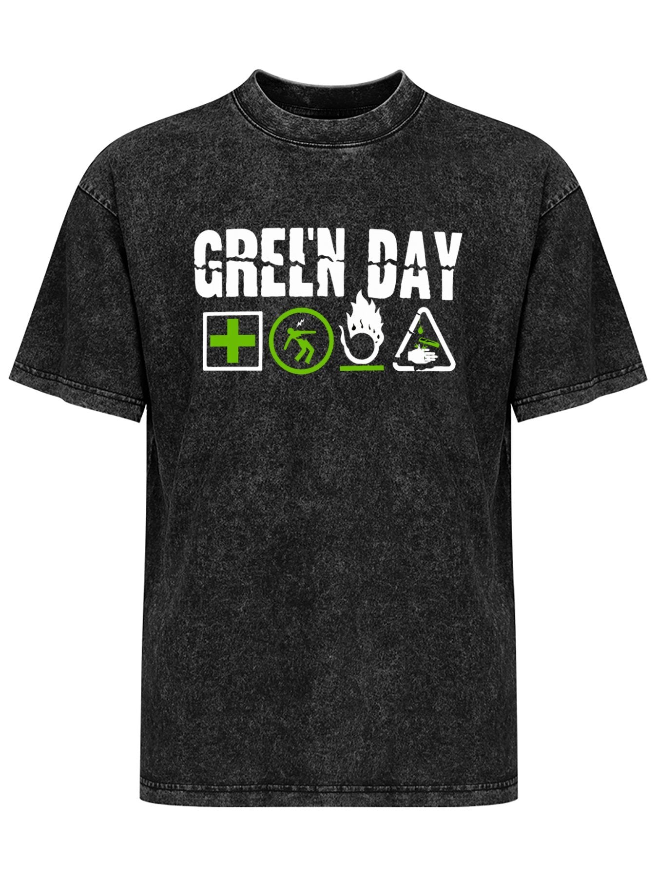 Green Day Hazard Symbols Graphic T-Shirt