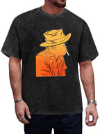 Gorillaz Orange Fedora Character Graphic T-Shirt
