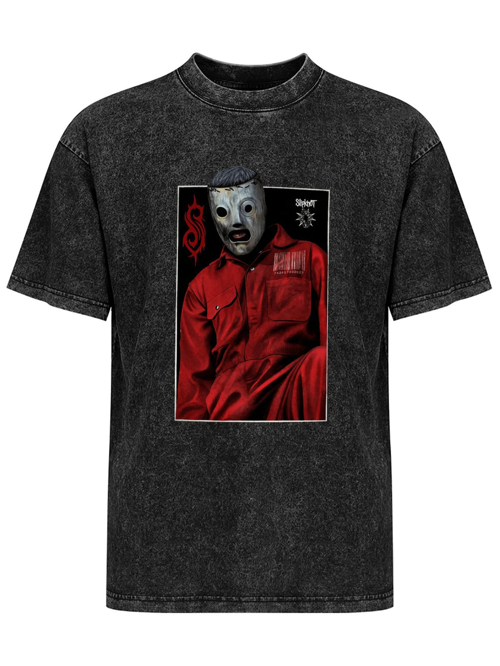 Vintage Washed Slipknot Masked Figure Graphic T-Shirt