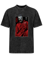 Vintage Washed Slipknot Masked Figure Graphic T-Shirt