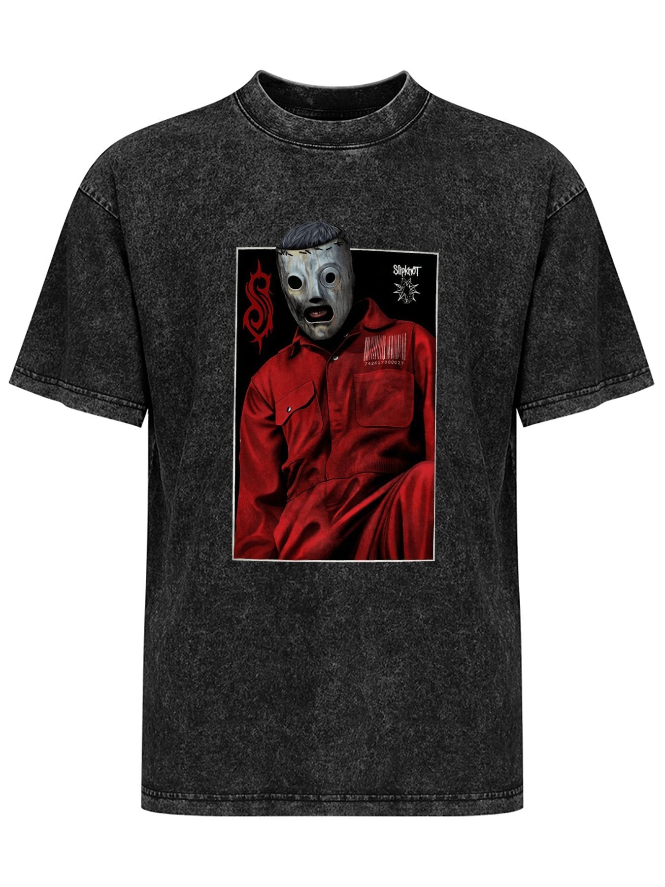 Vintage Washed Slipknot Masked Figure Graphic T-Shirt