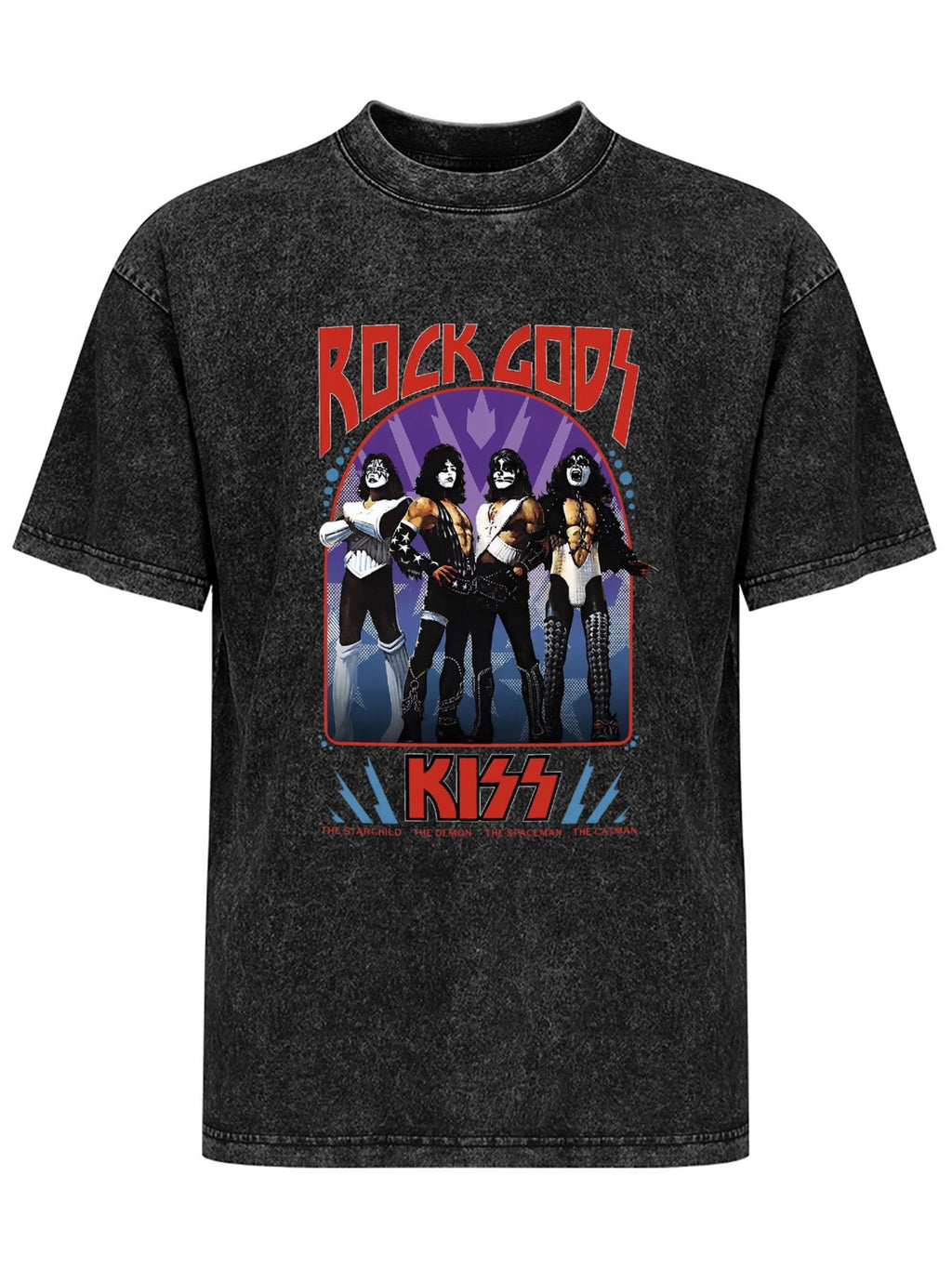 Vintage Washed KISS Rock Gods Band Graphic T-Shirt