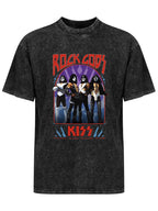 Vintage Washed KISS Rock Gods Band Graphic T-Shirt