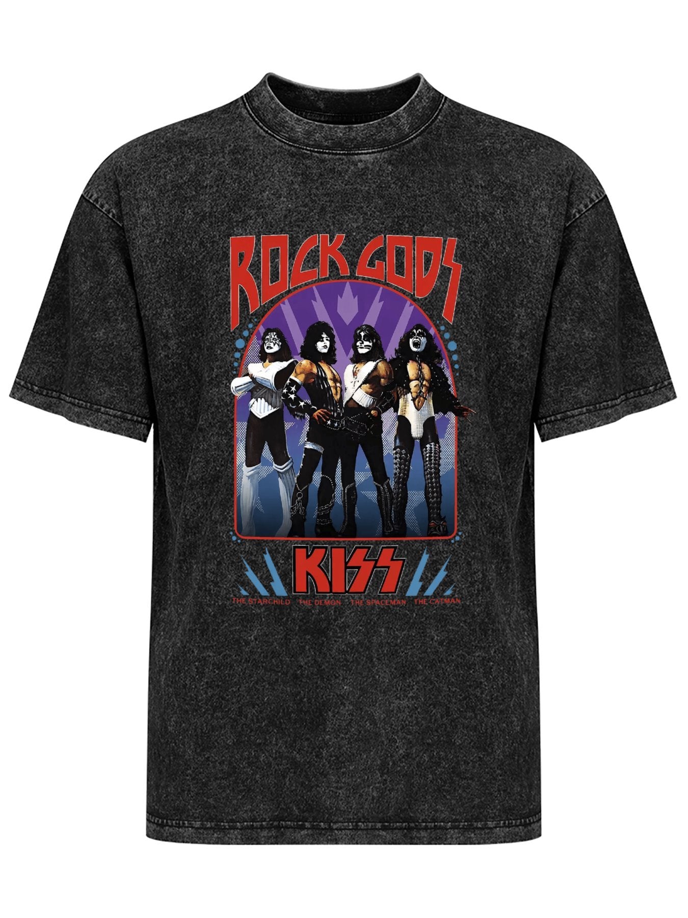 Vintage Washed KISS Rock Gods Band Graphic T-Shirt