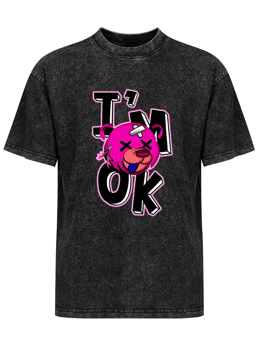 I'm OK Cartoon Bear Vintage Washed T-Shirt