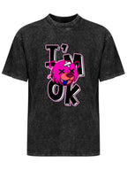 I'm OK Cartoon Bear Vintage Washed T-Shirt