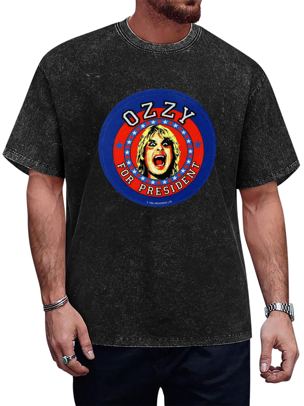 Vintage Washed Ozzy for President Graphic T-Shirt