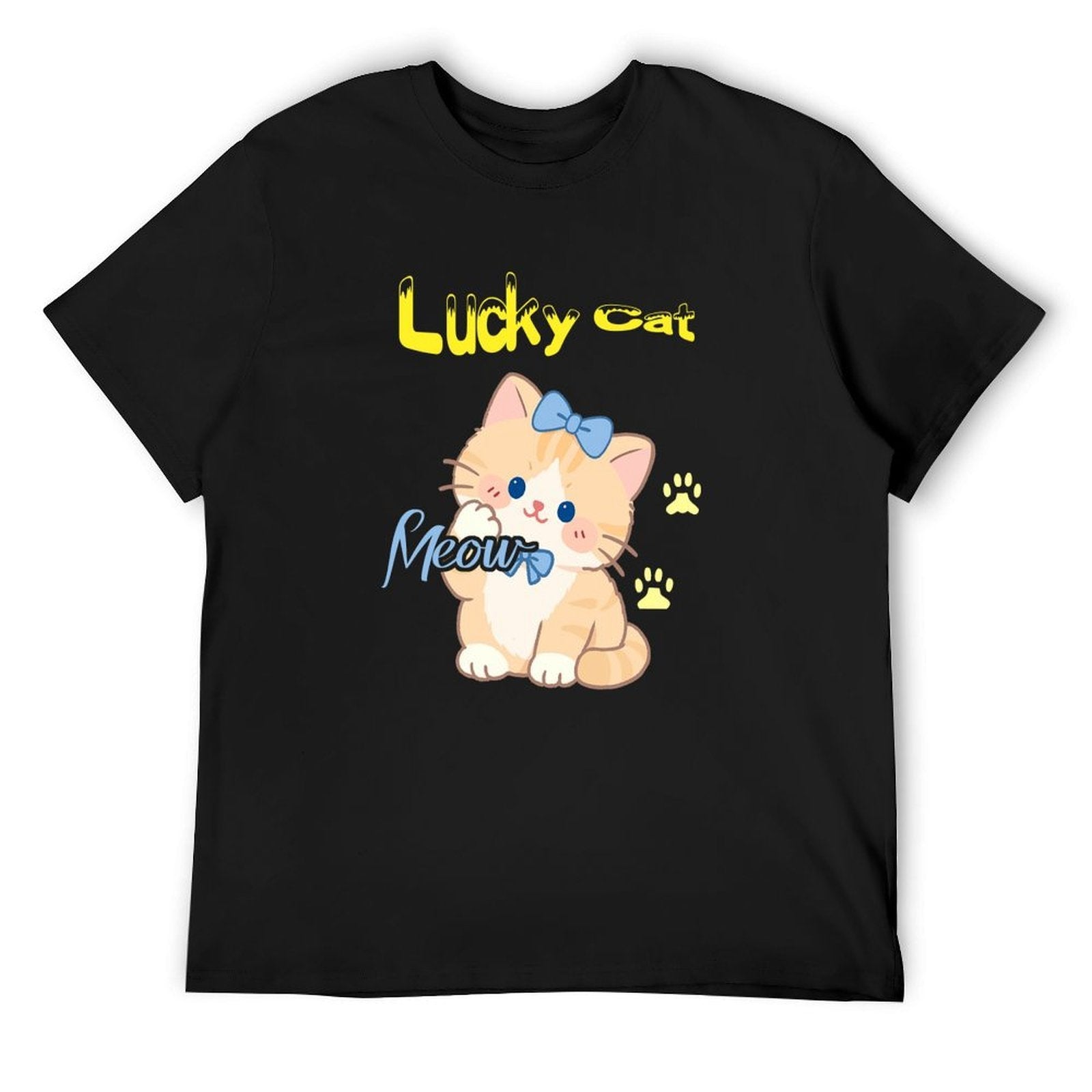 Lucky Cat Graphic Black T-Shirt Main image