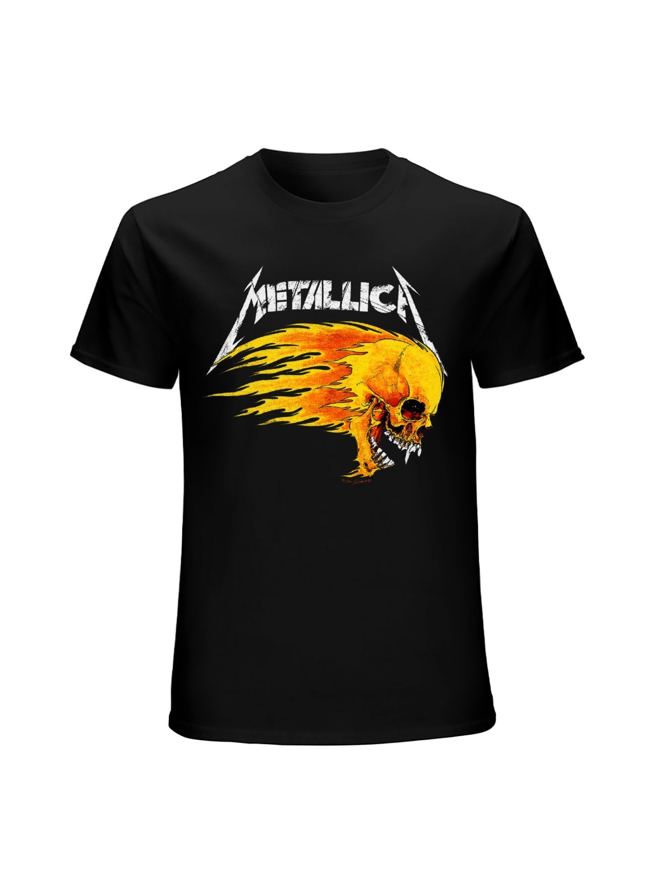 Metallica Flaming Skull Graphic T-Shirt