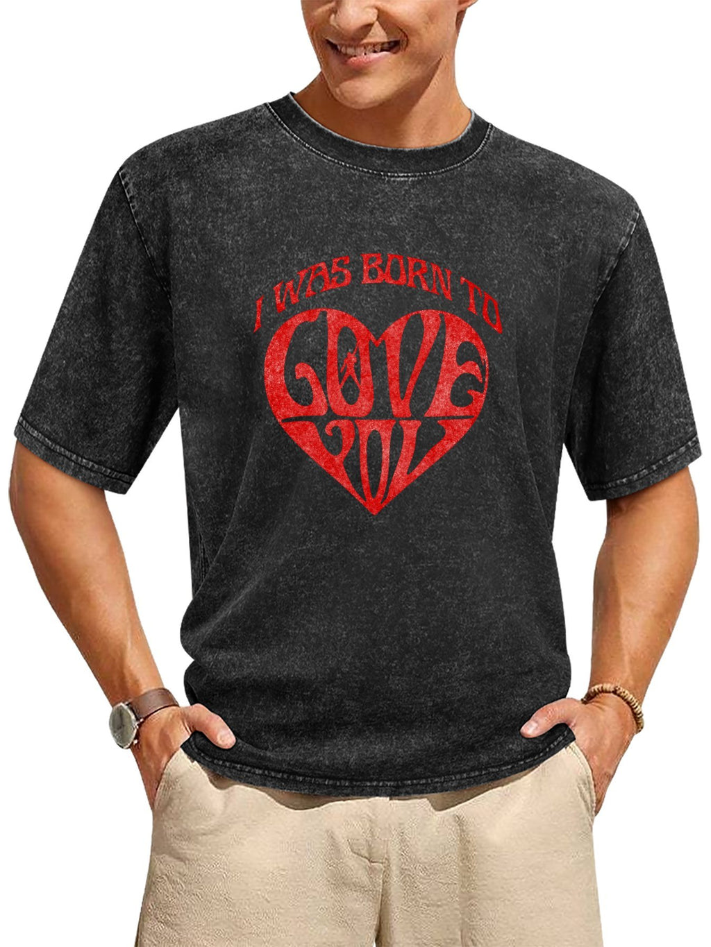 Freddie Mercury I Was Born to Love You Heart Graphic T-Shirt