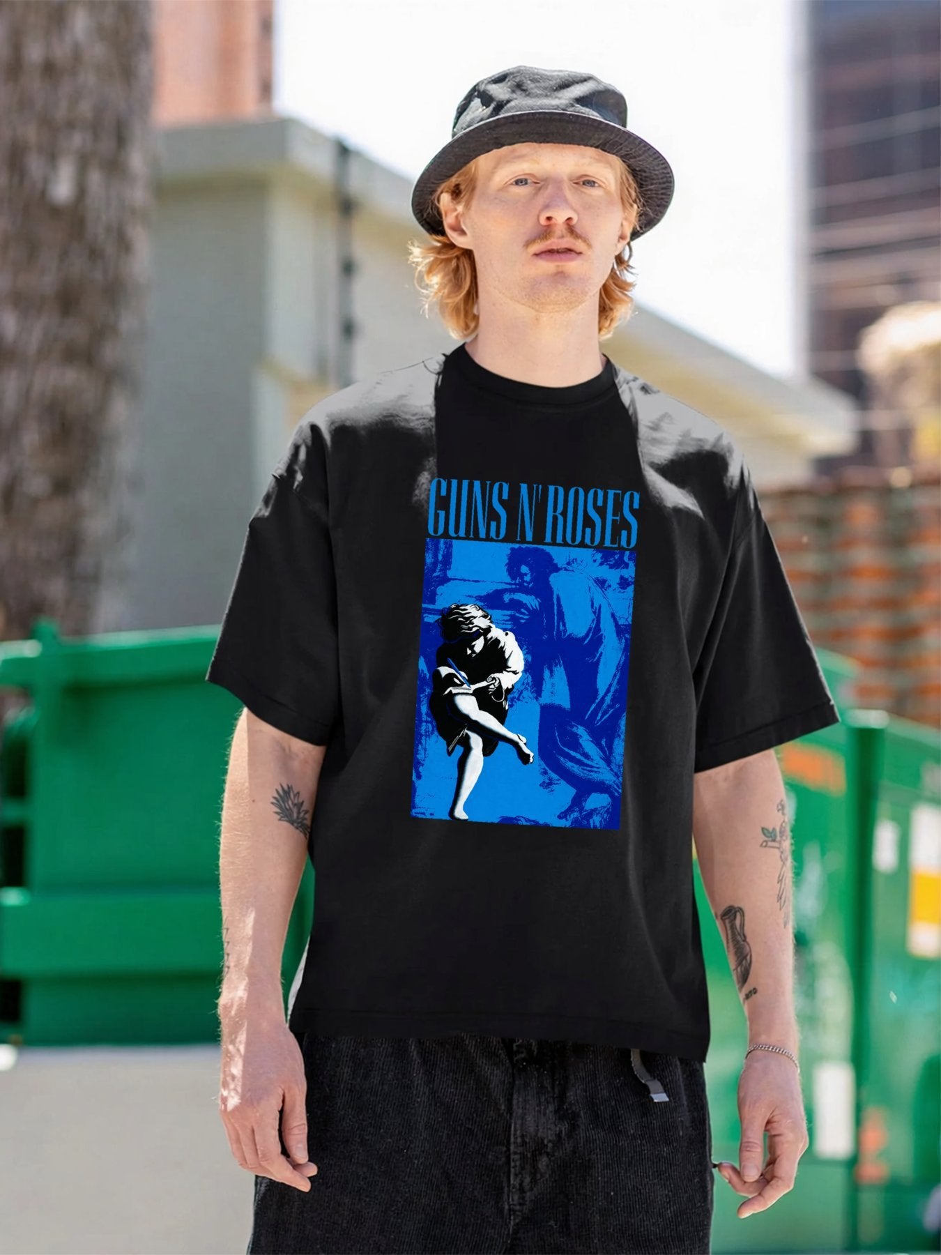 Guns N' Roses Blue Vintage Graphic T-Shirt