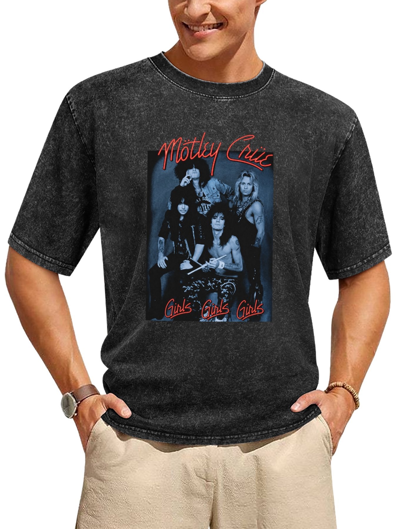 Mötley Crüe Girls Girls Girls Blue Portrait Graphic T-Shirt Secondary image