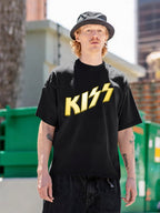 KISS Yellow Lightning Logo Graphic T-Shirt