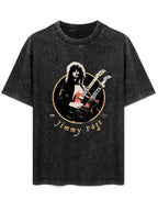 Vintage Washed Double-Neck Guitarist Graphic T-Shirt