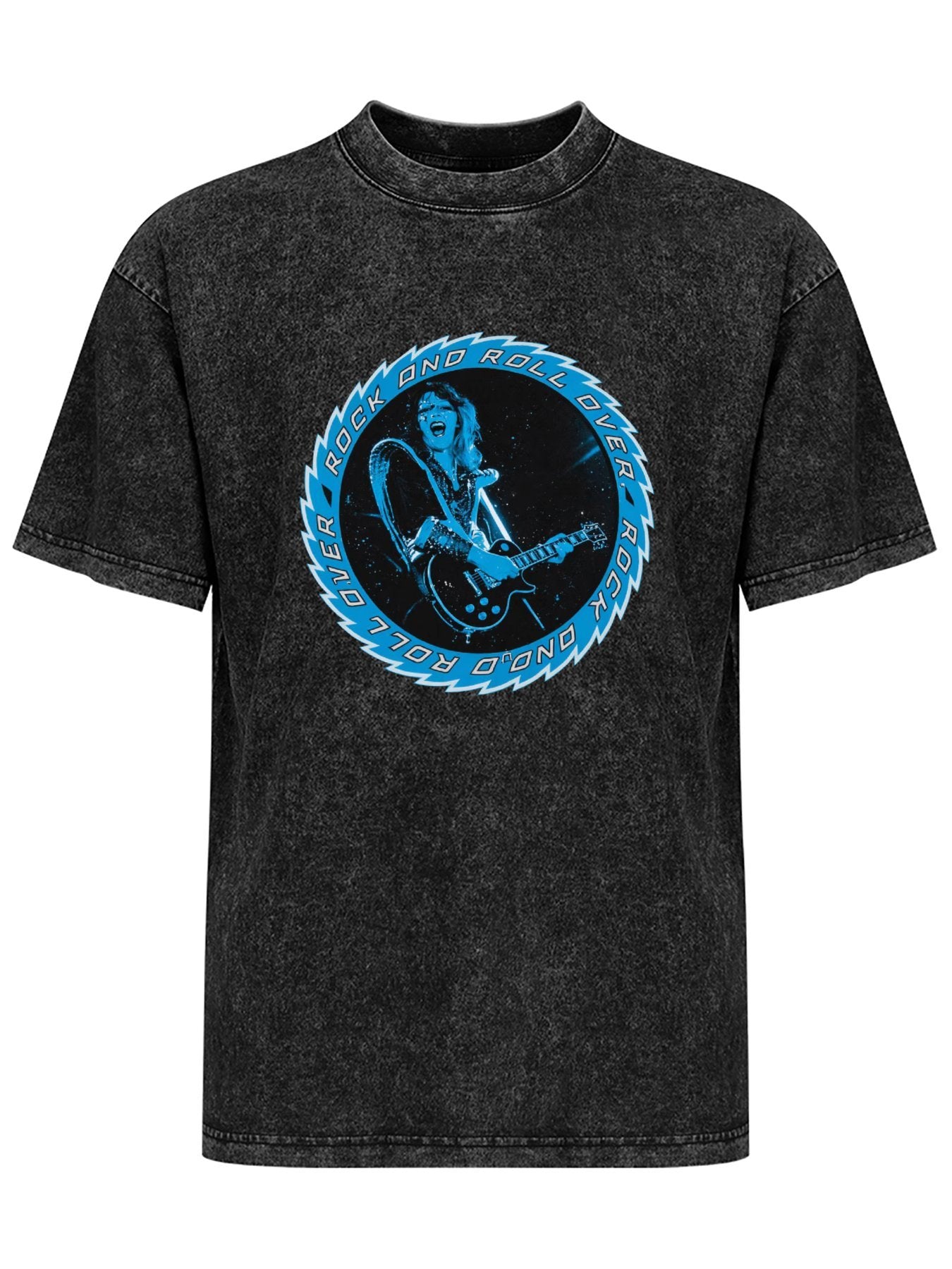 KISS Rock and Roll Over Blue Guitarist T-Shirt