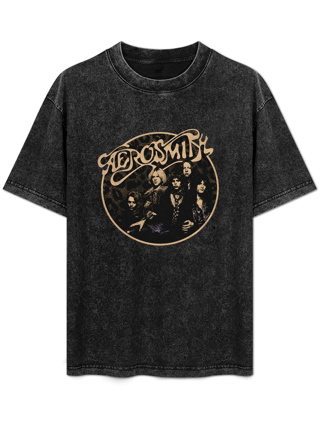 Aerosmith Vintage Band Portrait Circle Graphic T-Shirt