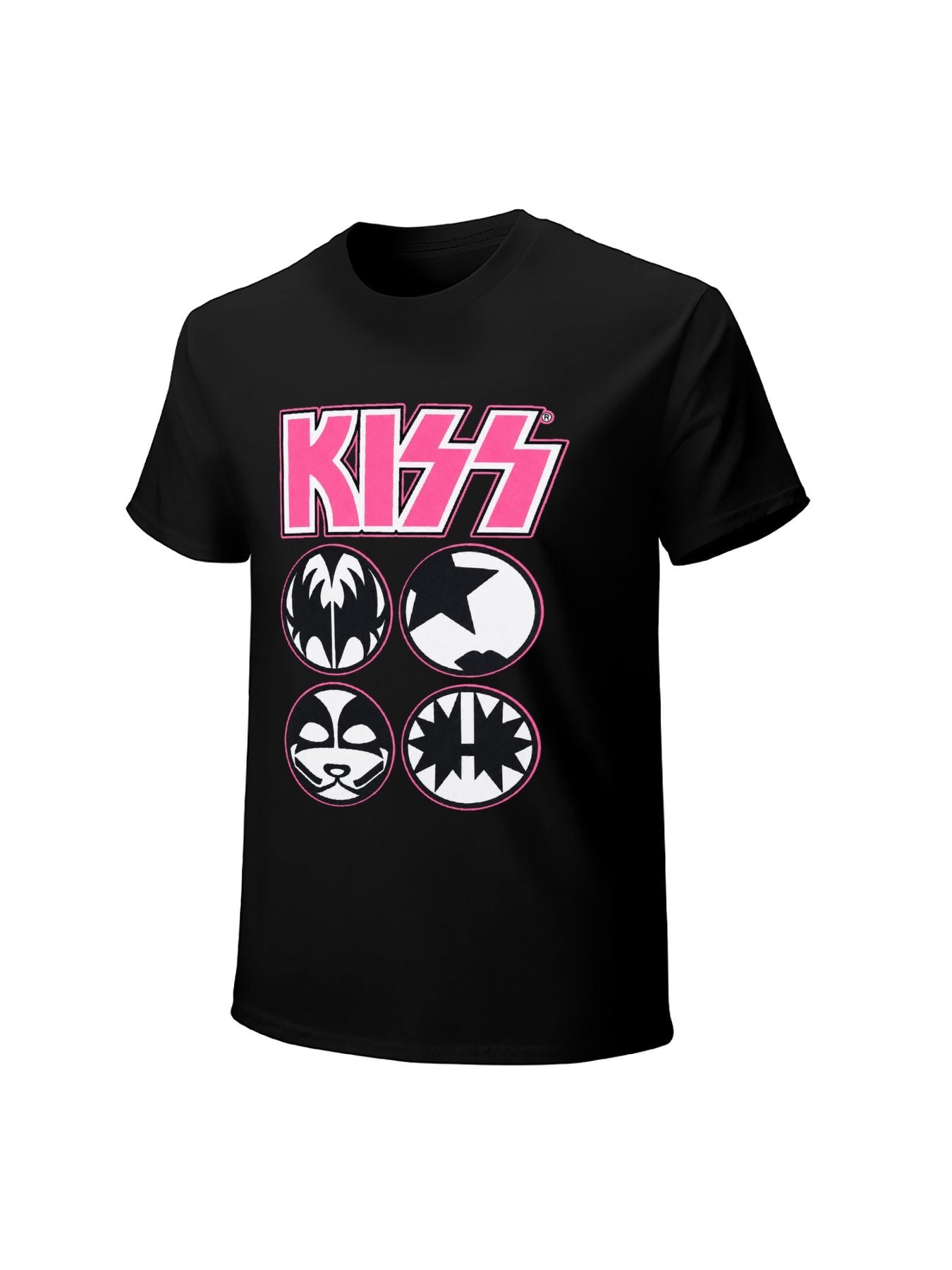 KISS Pink Logo Four Faces Graphic T-Shirt