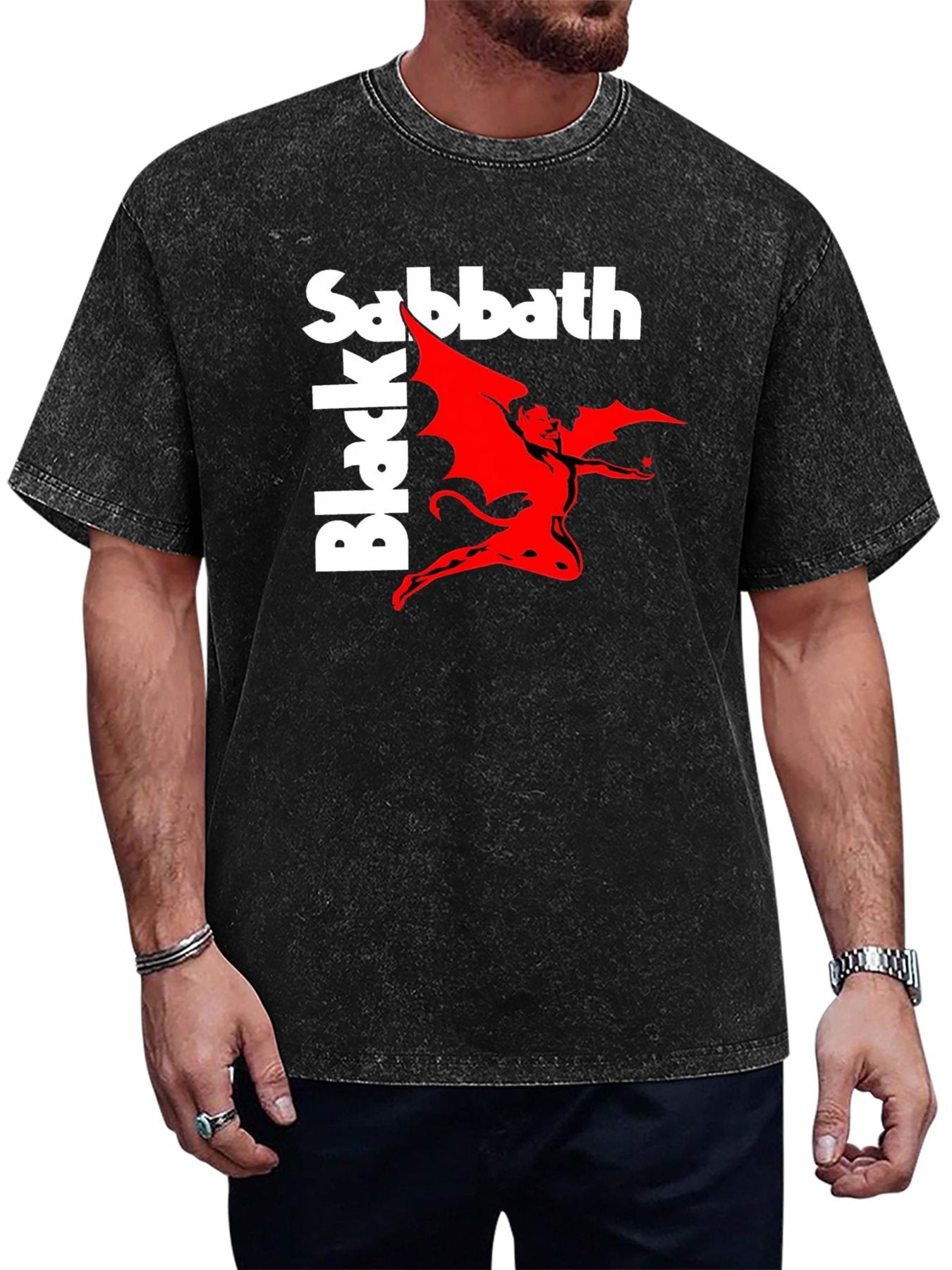 Vintage Washed Black Sabbath Red Demon Graphic T-Shirt Main image