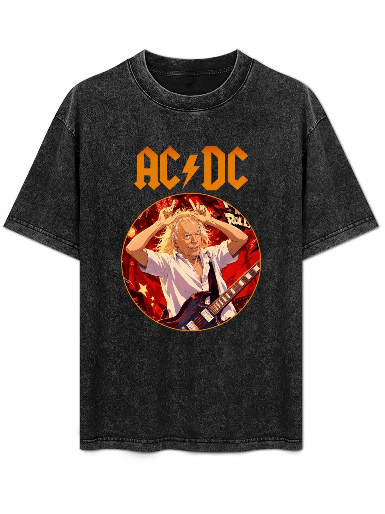 AC/DC Vintage Rock Guitarist Graphic T-Shirt
