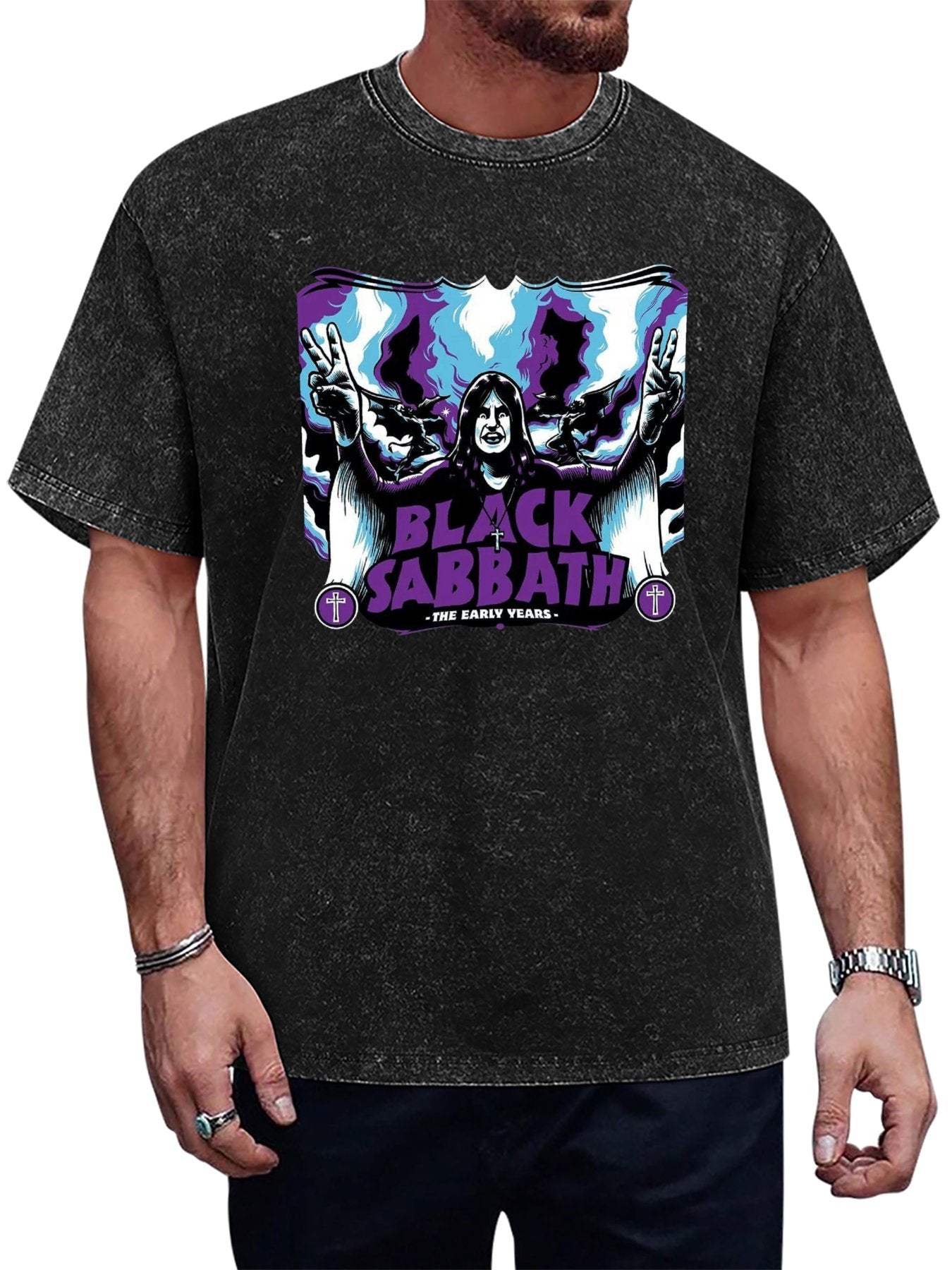 Vintage Washed Black Sabbath The Early Years Graphic T-Shirt Main image