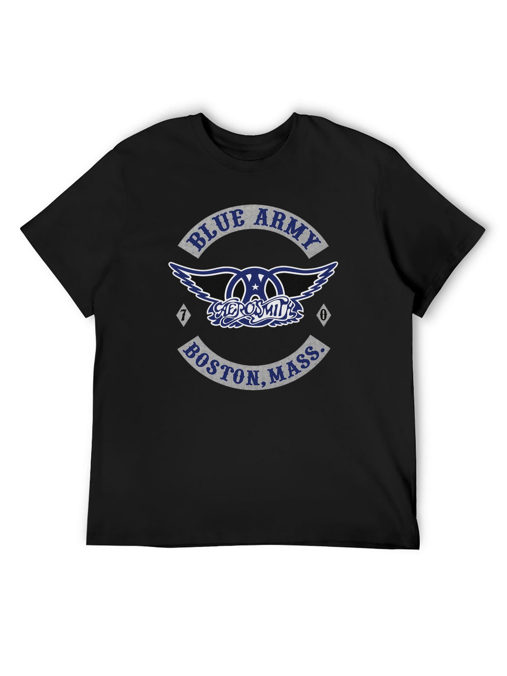 Aerosmith Blue Army Boston Badge Vintage T-Shirt