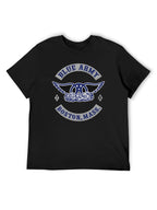 Aerosmith Blue Army Boston Badge Vintage T-Shirt