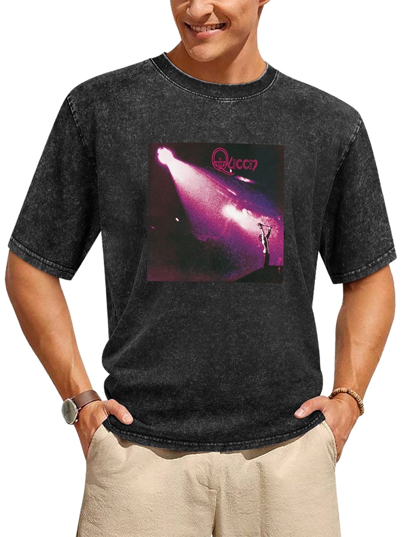 Queen Freddie Mercury Purple Spotlight Concert Graphic T-Shirt Secondary image