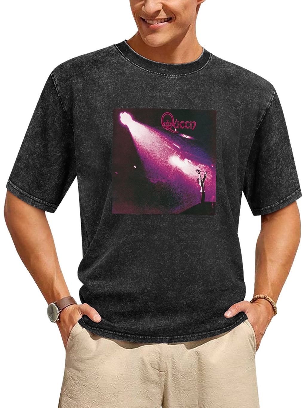 Queen Freddie Mercury Purple Spotlight Concert Graphic T-Shirt
