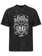 Vintage Washed Black Sabbath Pentagram Skull Graphic T-Shirt