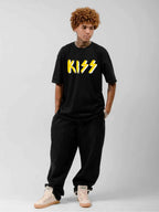 KISS Yellow Brushstroke Logo Graphic T-Shirt