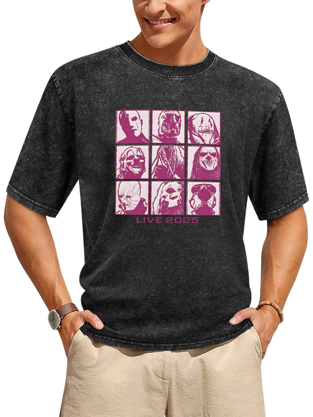 Slipknot Live 2025 Mask Portrait Graphic T-Shirt