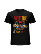 Mötley Crüe Tour 1987 Cartoon Rocker Graphic T-Shirt