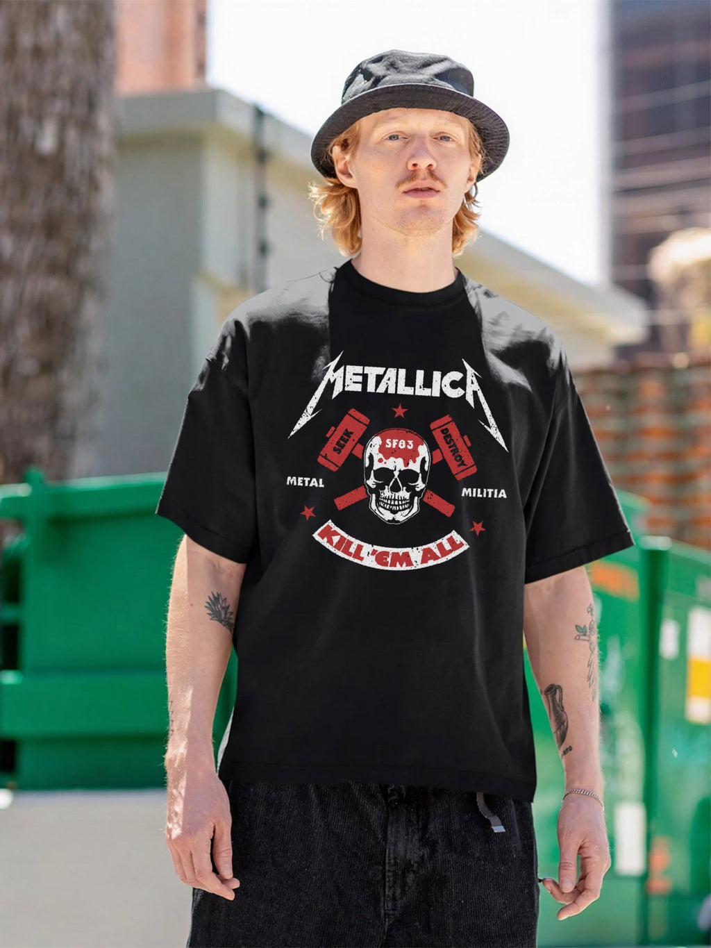 Metallica Kill 'Em All Skull Hammer Graphic T-Shirt